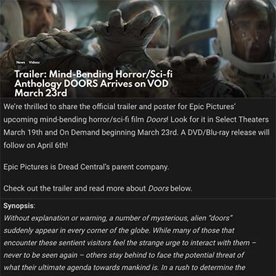 Trailer: Mind-Bending Horror/Sci-fi Anthology DOORS Arrives on VOD March 23rd
